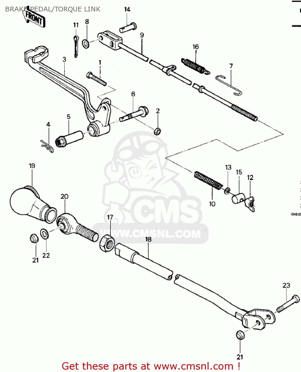 BRAKE PEDAL/TORQUE LINK KDX400-A2 KDX400 1980 USA CANADA