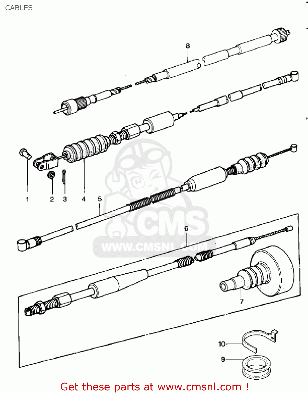 CABLES KDX400-A2 KDX400 1980 USA CANADA