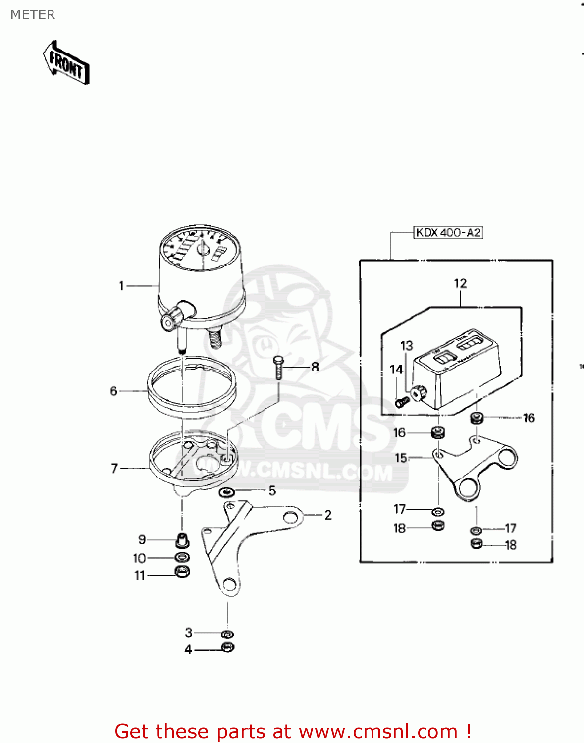 METER KDX400-A2 KDX400 1980 USA CANADA
