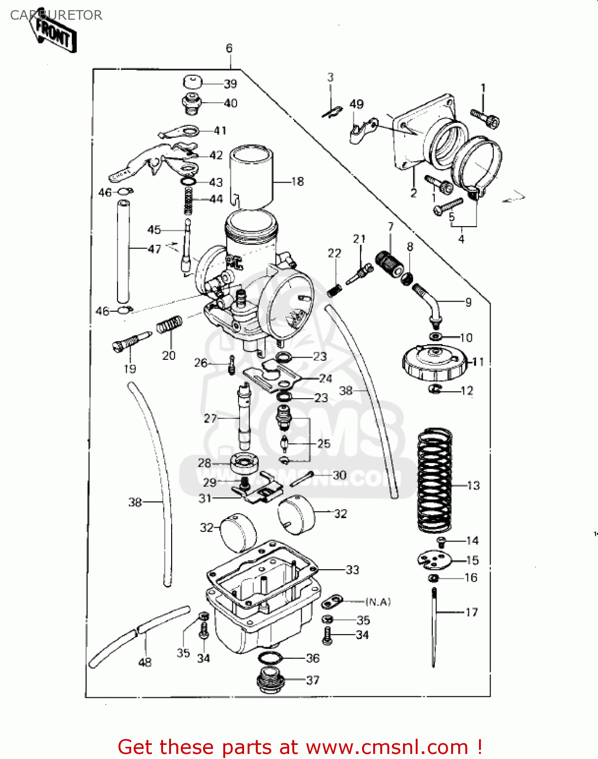CARBURETOR KDX400-A2 KDX400 1980 USA CANADA