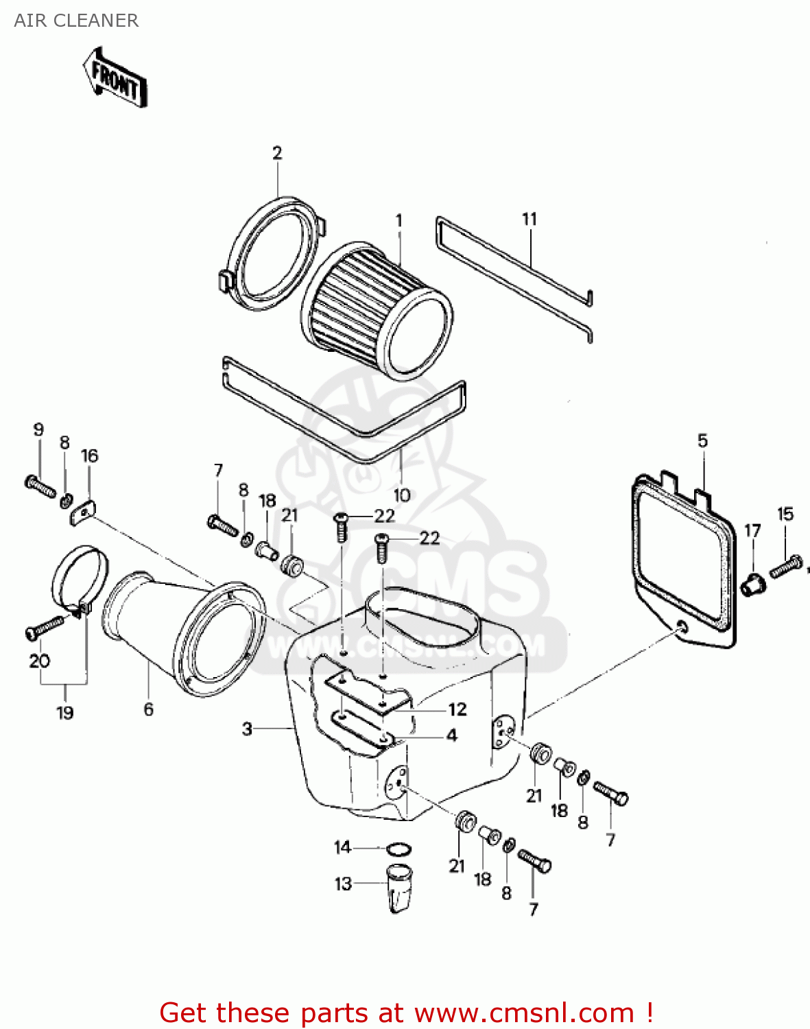 AIR CLEANER KDX400-A2 KDX400 1980 USA CANADA