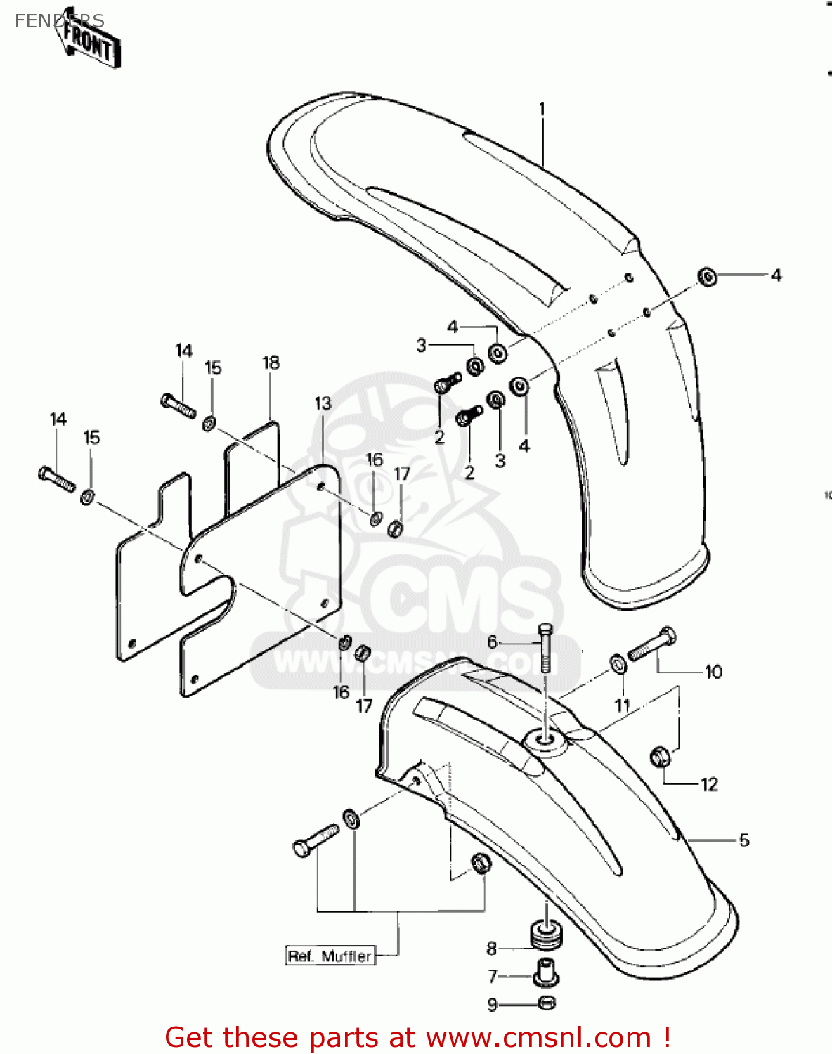 FENDERS KDX400-A2 KDX400 1980 USA CANADA