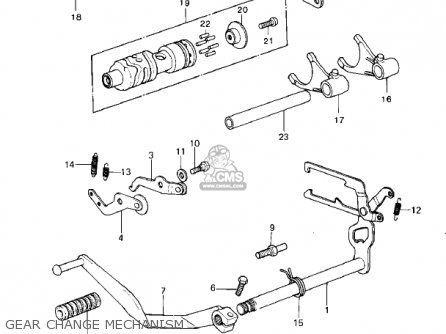 GEAR CHANGE MECHANISM - KDX400-A2 KDX400 1980 USA CANADA
