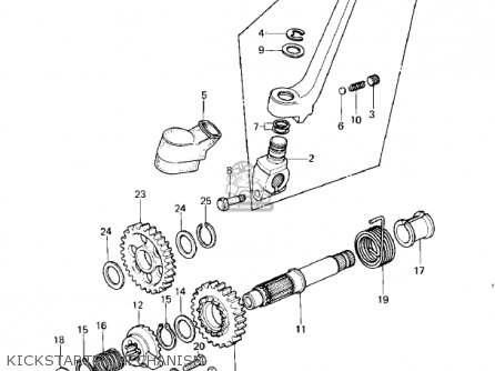 KICKSTARTER MECHANISM - KDX400-A2 KDX400 1980 USA CANADA