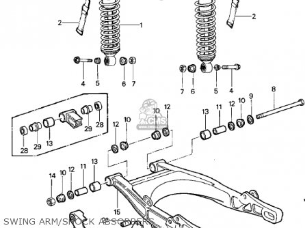 SWING ARM/SHOCK ABSORBERS - KDX400-A2 KDX400 1980 USA CANADA
