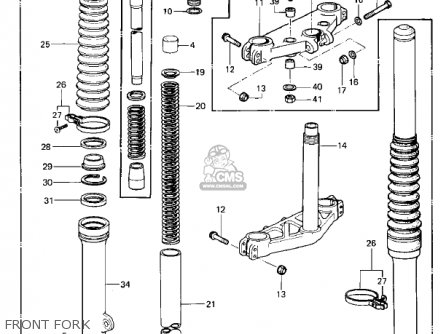 FRONT FORK - KDX400-A2 KDX400 1980 USA CANADA