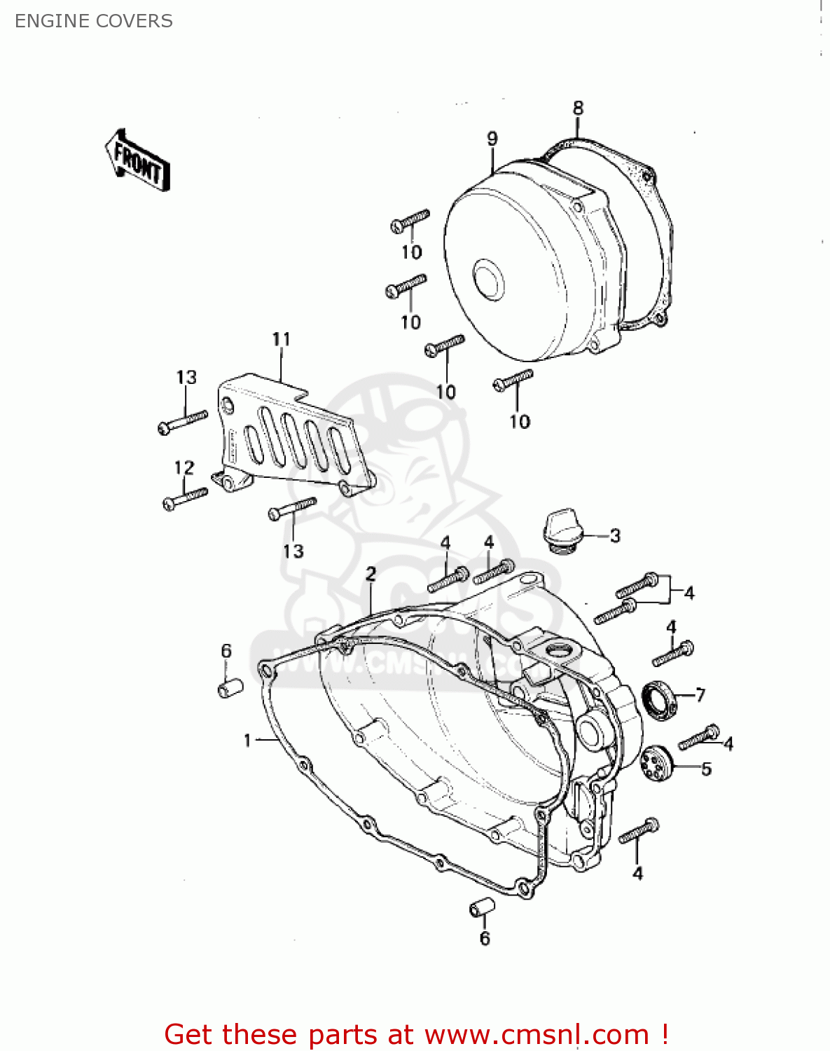 ENGINE COVERS KDX420-B1 KDX420 1981 UNITED KINGDOM USA CALIFORNIA EXPORT
