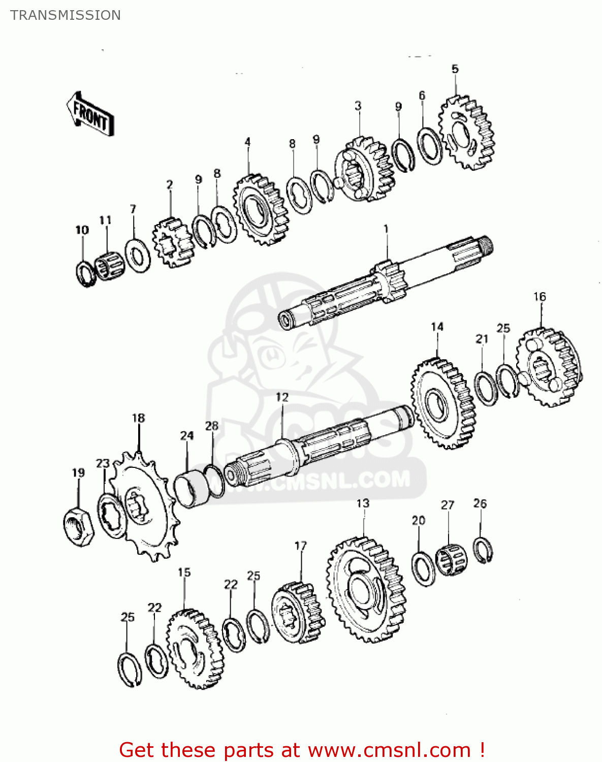TRANSMISSION KDX420-B1 KDX420 1981 UNITED KINGDOM USA CALIFORNIA EXPORT