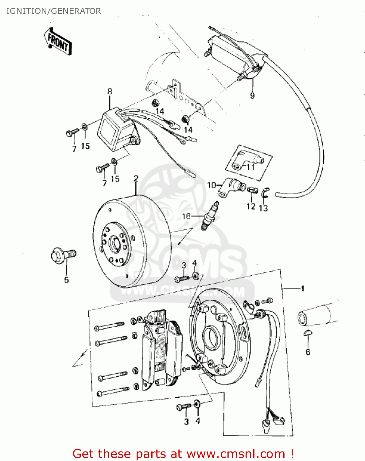 IGNITION/GENERATOR KDX420-B1 KDX420 1981 UNITED KINGDOM USA CALIFORNIA EXPORT