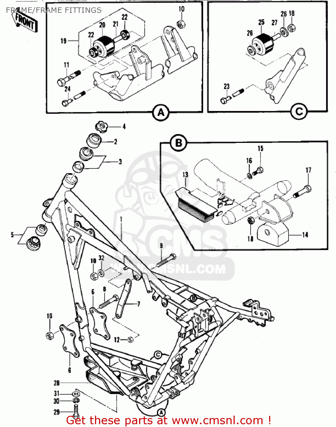 FRAME/FRAME FITTINGS KDX420-B1 KDX420 1981 UNITED KINGDOM USA CALIFORNIA EXPORT