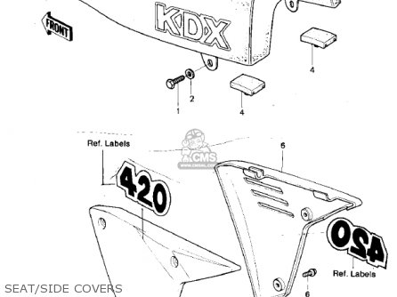 SEAT/SIDE COVERS - KDX420-B1 KDX420 1981 UNITED KINGDOM USA CALIFORNIA EXPORT