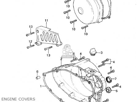 ENGINE COVERS - KDX420-B1 KDX420 1981 UNITED KINGDOM USA CALIFORNIA EXPORT