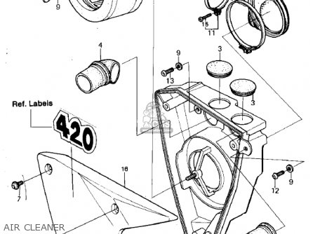 AIR CLEANER - KDX420-B1 KDX420 1981 UNITED KINGDOM USA CALIFORNIA EXPORT