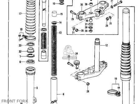 FRONT FORK - KDX420-B1 KDX420 1981 UNITED KINGDOM USA CALIFORNIA EXPORT