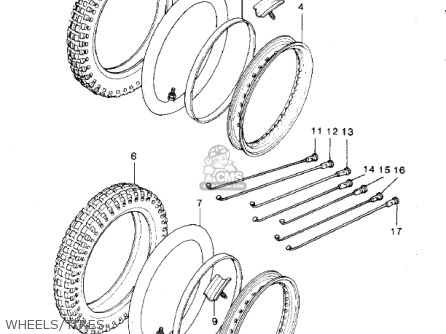 WHEELS/TIRES - KDX420-B1 KDX420 1981 UNITED KINGDOM USA CALIFORNIA EXPORT