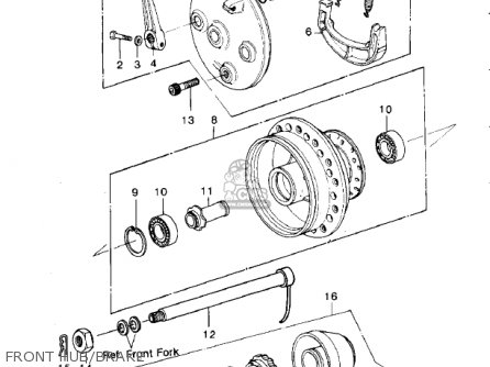 FRONT HUB/BRAKE - KDX420-B1 KDX420 1981 UNITED KINGDOM USA CALIFORNIA EXPORT