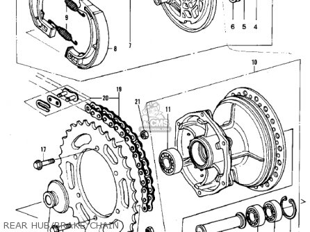REAR HUB/BRAKE/CHAIN - KDX420-B1 KDX420 1981 UNITED KINGDOM USA CALIFORNIA EXPORT