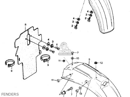 FENDERS - KDX420-B1 KDX420 1981 UNITED KINGDOM USA CALIFORNIA EXPORT