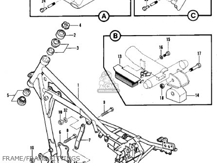 FRAME/FRAME FITTINGS - KDX420-B1 KDX420 1981 UNITED KINGDOM USA CALIFORNIA EXPORT