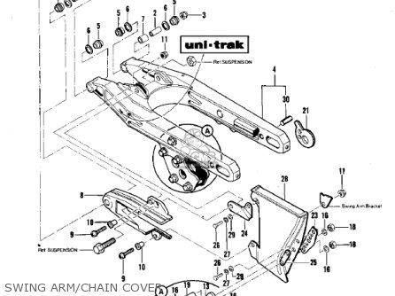 SWING ARM/CHAIN COVER - KDX420-B1 KDX420 1981 UNITED KINGDOM USA CALIFORNIA EXPORT