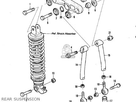 REAR SUSPENSION - KDX420-B1 KDX420 1981 UNITED KINGDOM USA CALIFORNIA EXPORT