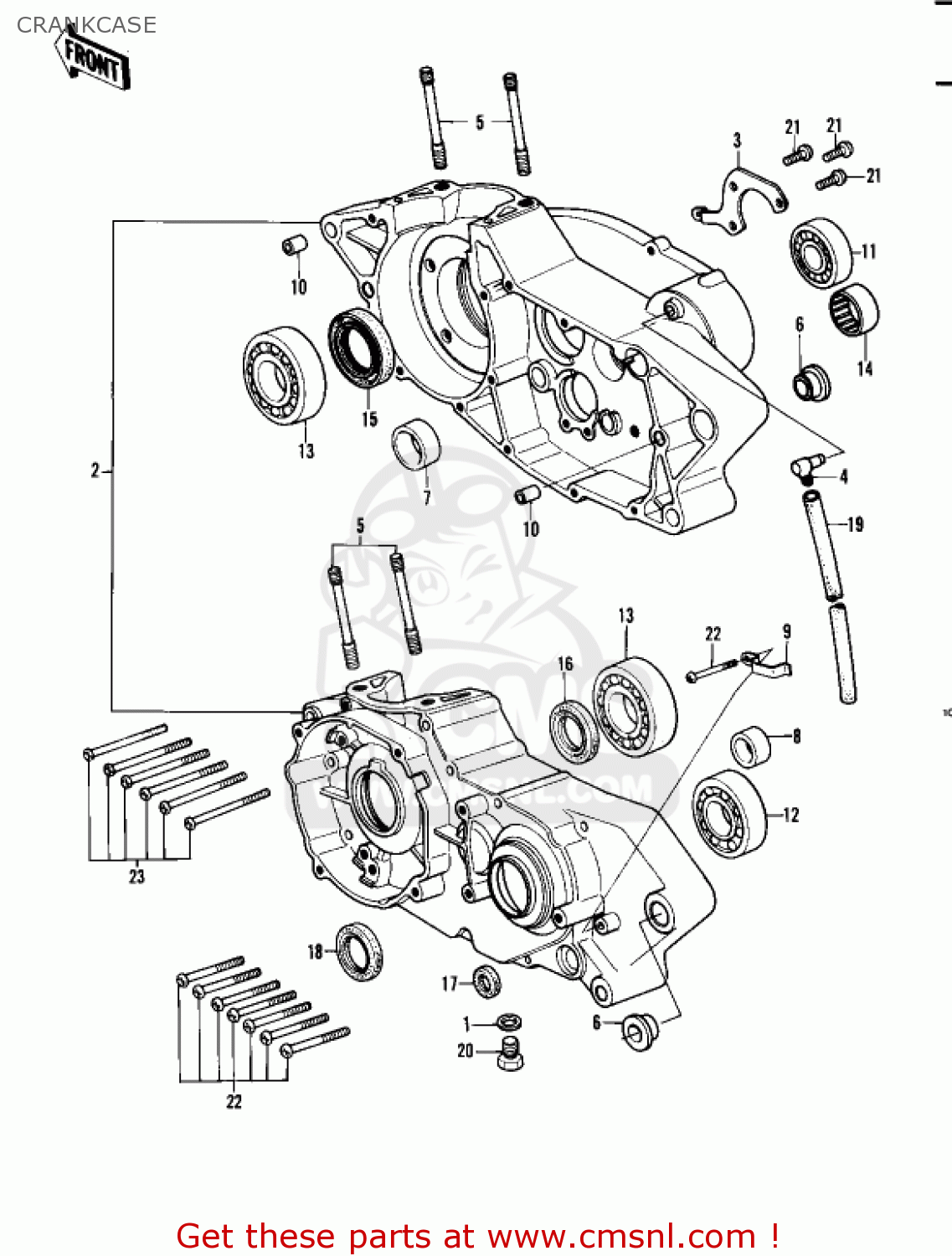 CRANKCASE KDX450-A1 KDX450 1982 UNITED KINGDOM USA CALIFORNIA EXPORT