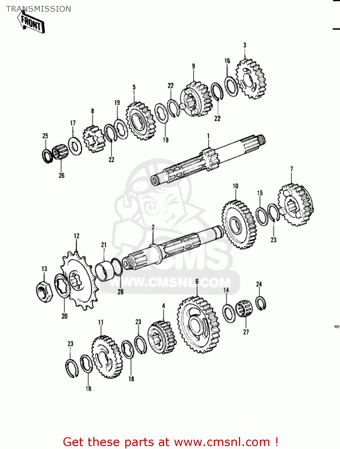 TRANSMISSION KDX450-A1 KDX450 1982 UNITED KINGDOM USA CALIFORNIA EXPORT