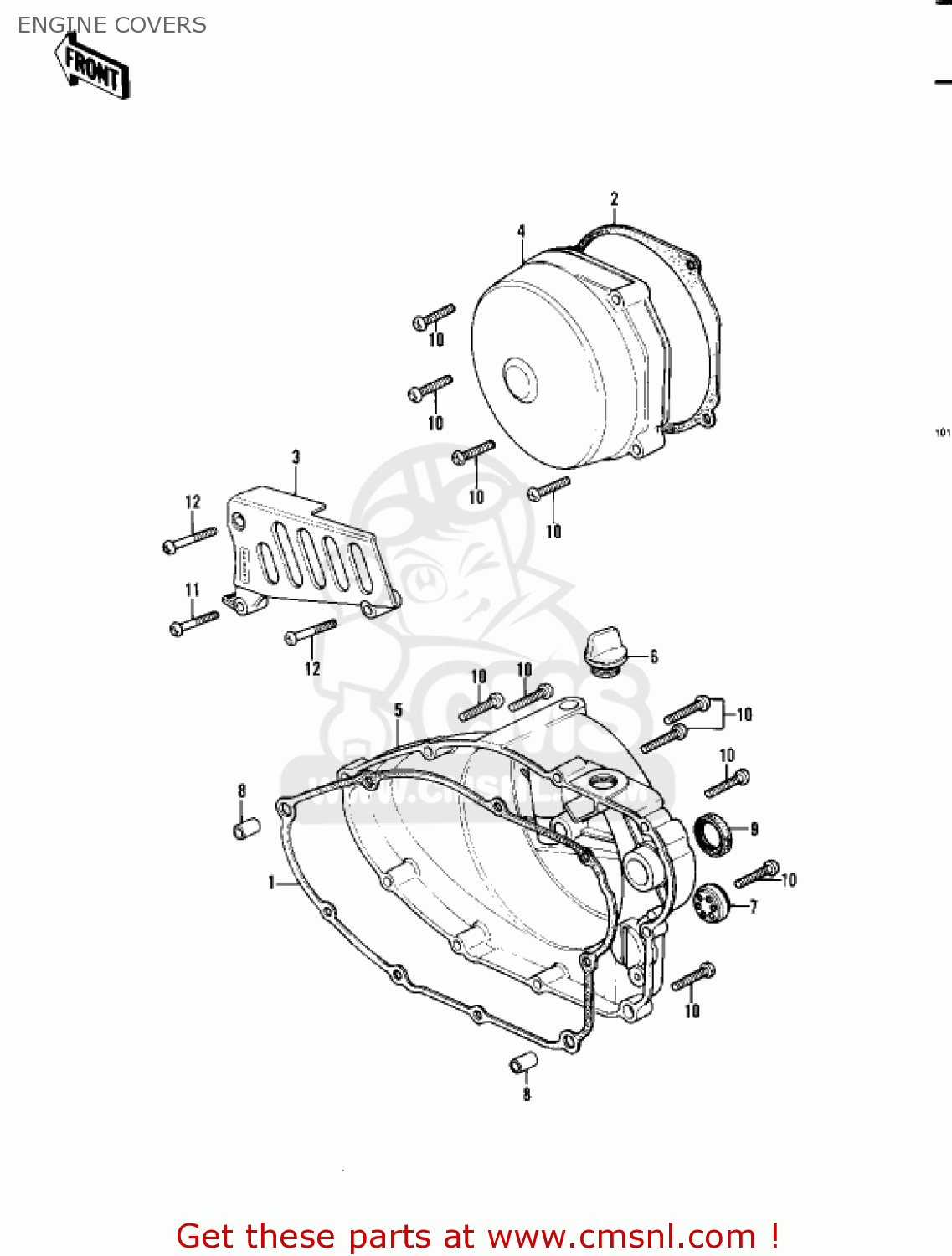 ENGINE COVERS KDX450-A1 KDX450 1982 UNITED KINGDOM USA CALIFORNIA EXPORT