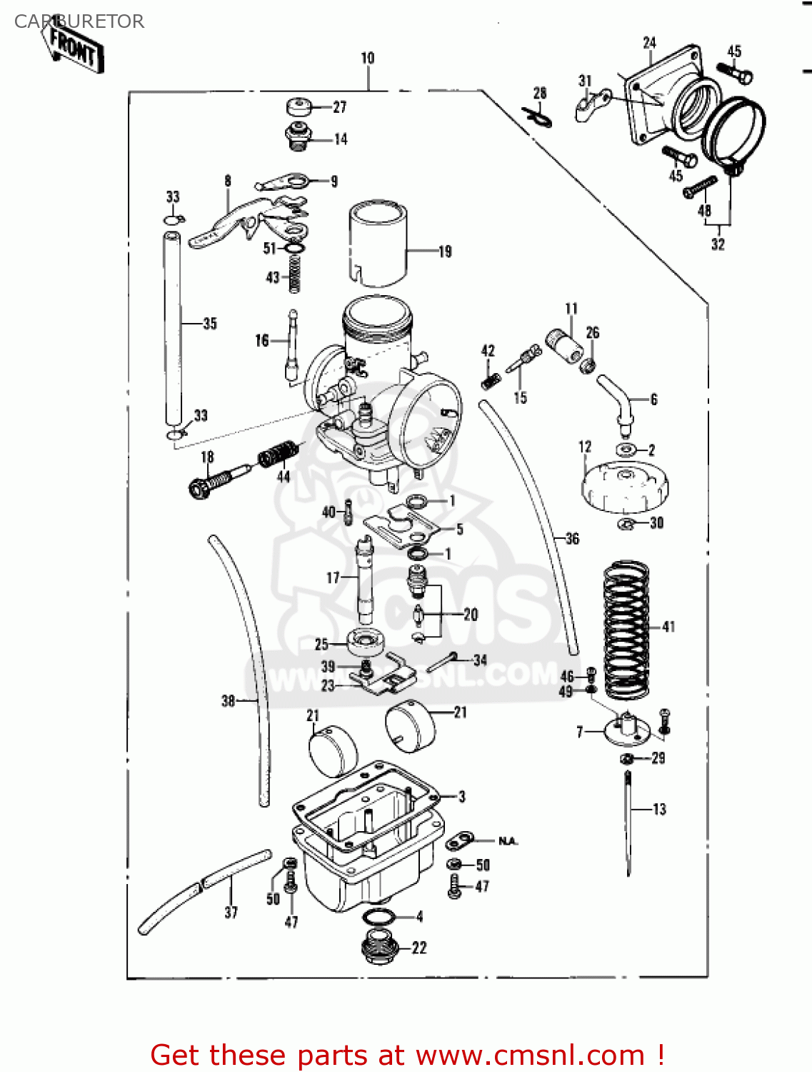 CARBURETOR KDX450-A1 KDX450 1982 UNITED KINGDOM USA CALIFORNIA EXPORT