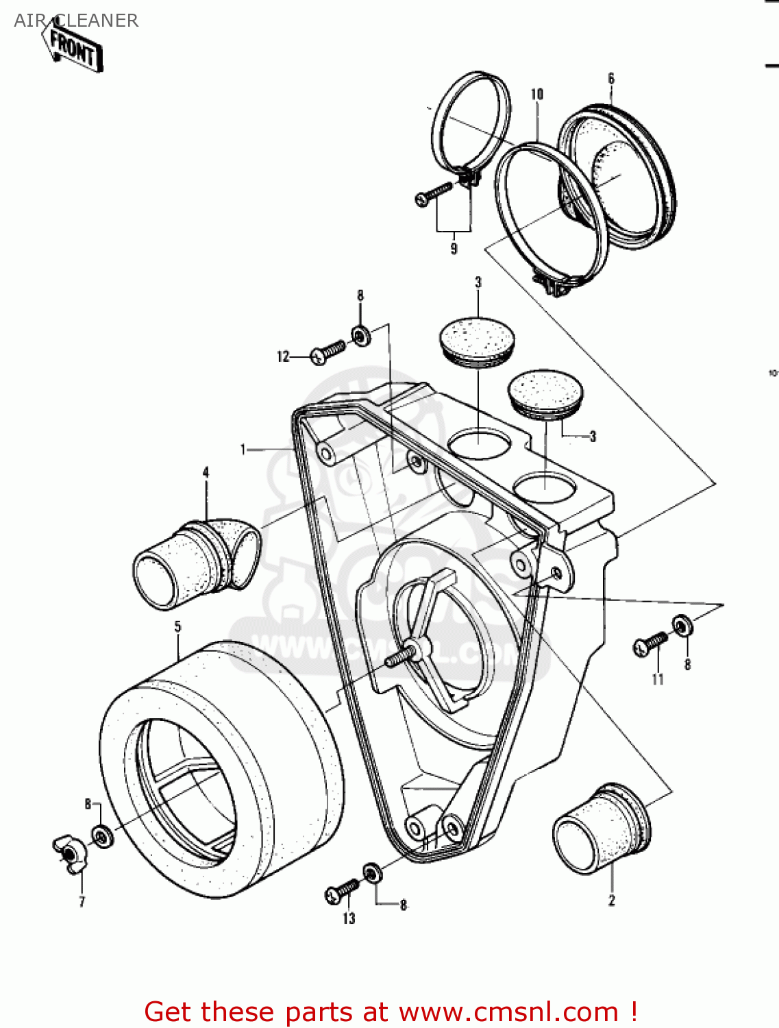 AIR CLEANER KDX450-A1 KDX450 1982 UNITED KINGDOM USA CALIFORNIA EXPORT