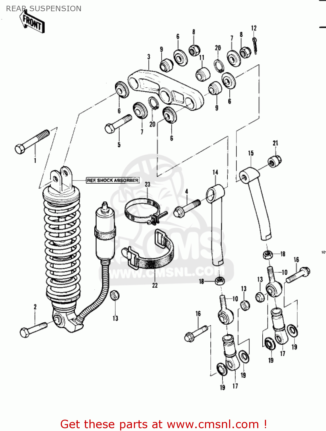 REAR SUSPENSION KDX450-A1 KDX450 1982 UNITED KINGDOM USA CALIFORNIA EXPORT