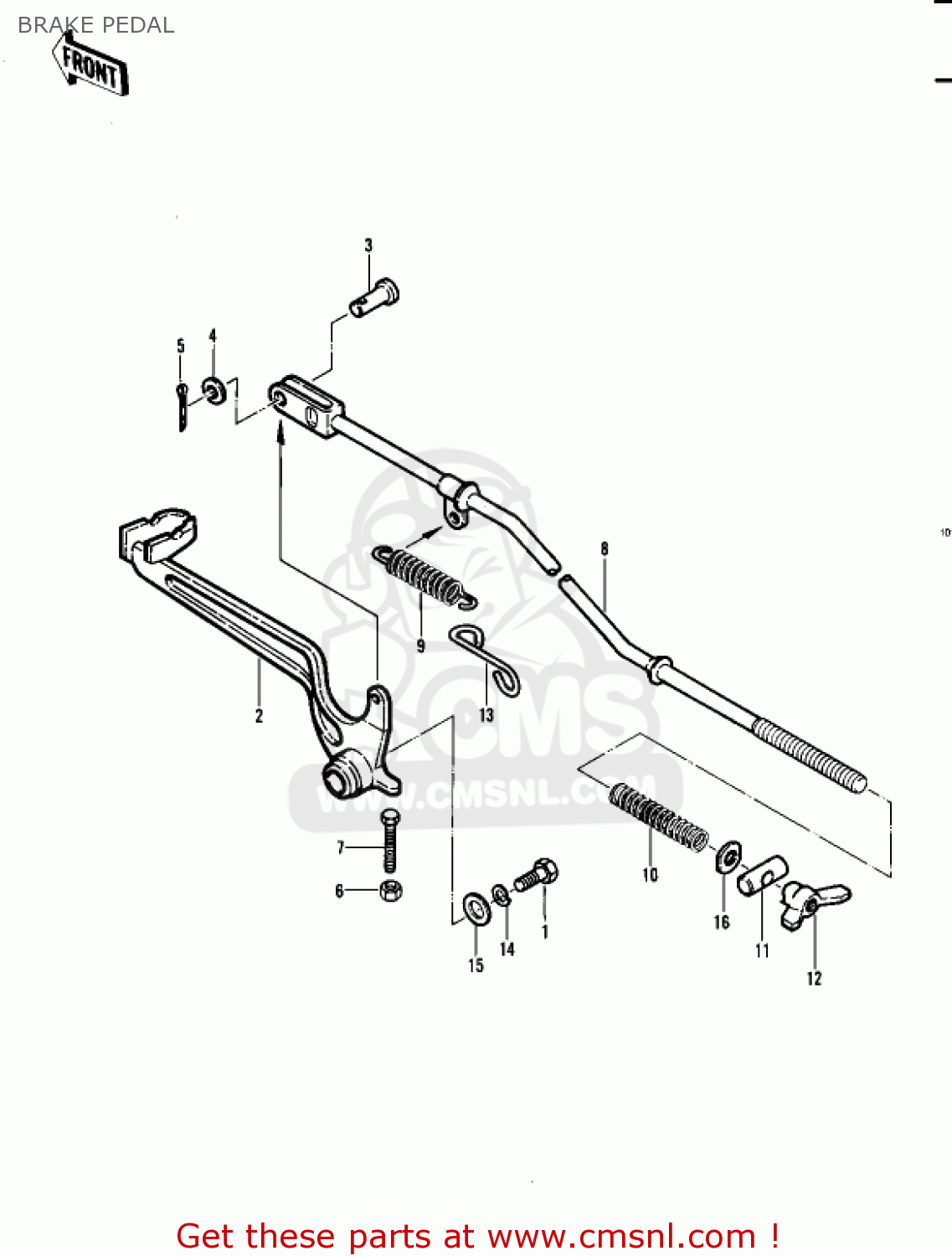 BRAKE PEDAL KDX450-A1 KDX450 1982 UNITED KINGDOM USA CALIFORNIA EXPORT