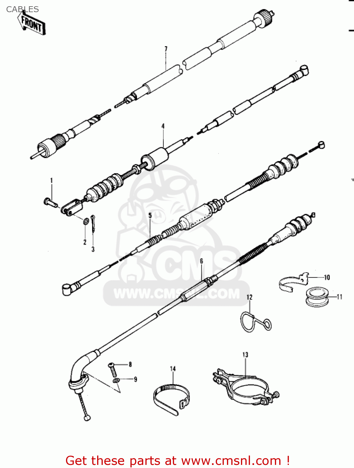 CABLES KDX450-A1 KDX450 1982 UNITED KINGDOM USA CALIFORNIA EXPORT