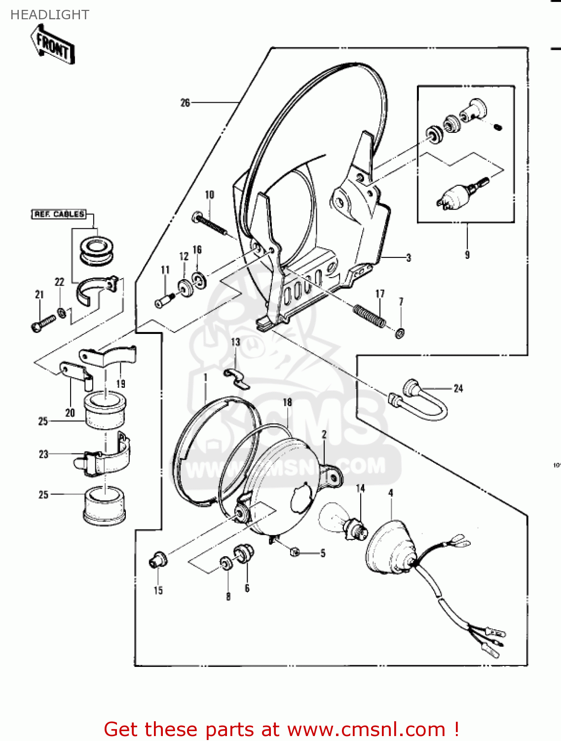 HEADLIGHT KDX450-A1 KDX450 1982 UNITED KINGDOM USA CALIFORNIA EXPORT