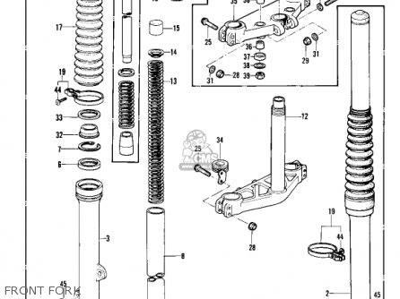 FRONT FORK - KDX450-A1 KDX450 1982 UNITED KINGDOM USA CALIFORNIA EXPORT