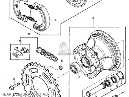 REAR HUB/BRAKE/CHAIN - KDX450-A1 KDX450 1982 UNITED KINGDOM USA CALIFORNIA EXPORT
