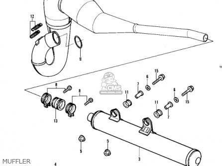 MUFFLER - KDX450-A1 KDX450 1982 UNITED KINGDOM USA CALIFORNIA EXPORT
