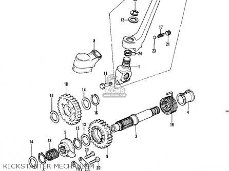 KICKSTARTER MECHANISM - KDX450-A1 KDX450 1982 UNITED KINGDOM USA CALIFORNIA EXPORT