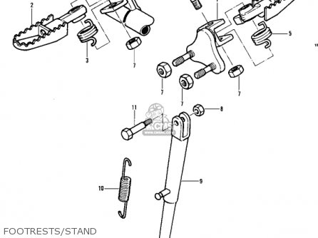 FOOTRESTS/STAND - KDX450-A1 KDX450 1982 UNITED KINGDOM USA CALIFORNIA EXPORT