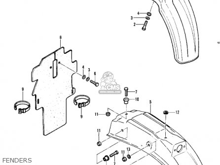 FENDERS - KDX450-A1 KDX450 1982 UNITED KINGDOM USA CALIFORNIA EXPORT