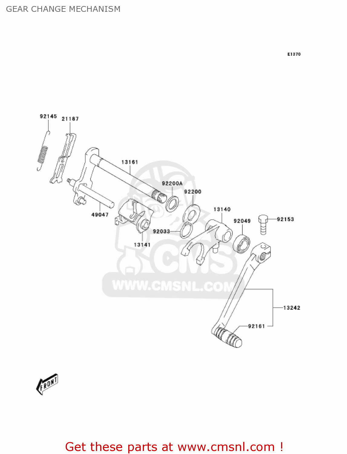 GEAR CHANGE MECHANISM KDX50-A1 KDX50 2003 USA CANADA
