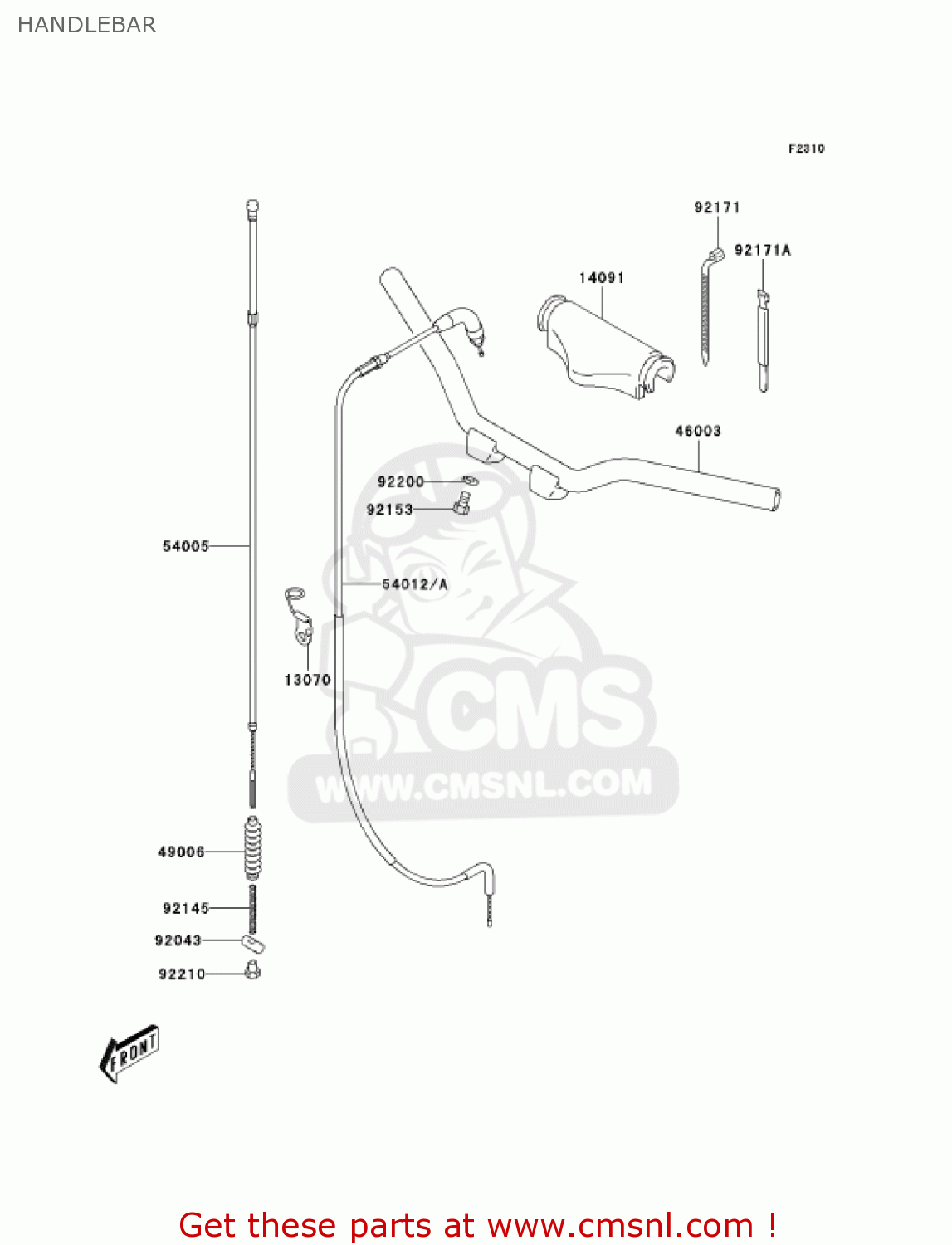 HANDLEBAR KDX50-A1 KDX50 2003 USA CANADA