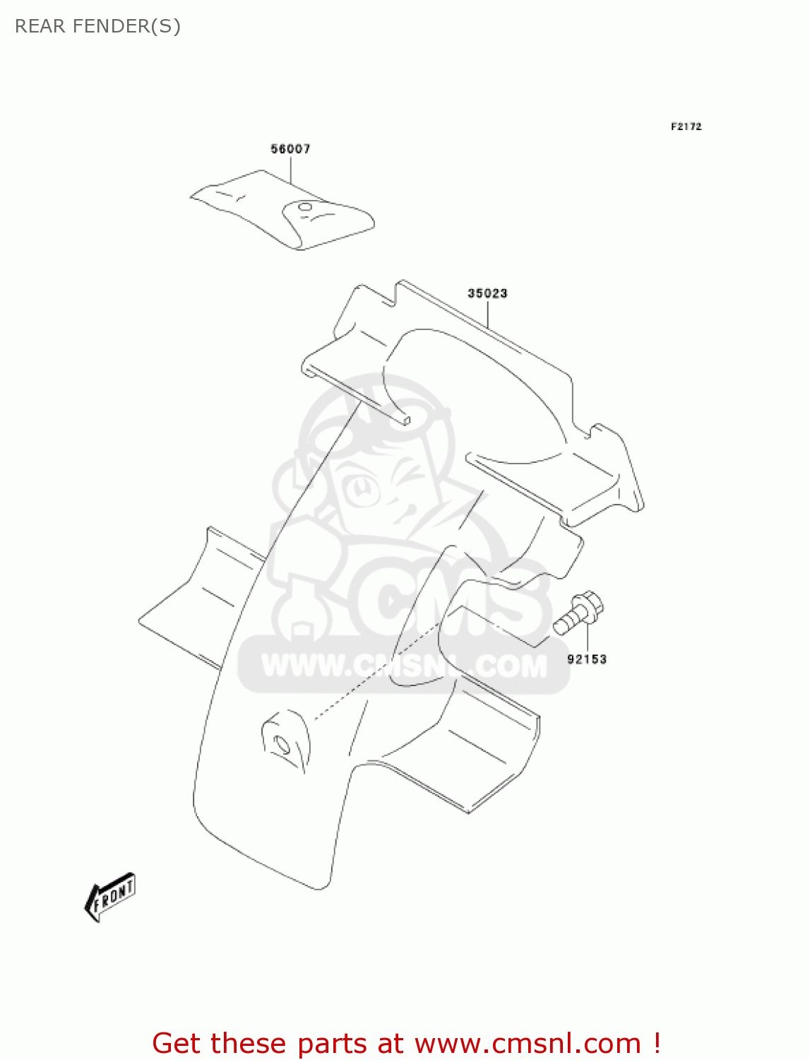 REAR FENDER(S) KDX50-A1 KDX50 2003 USA CANADA
