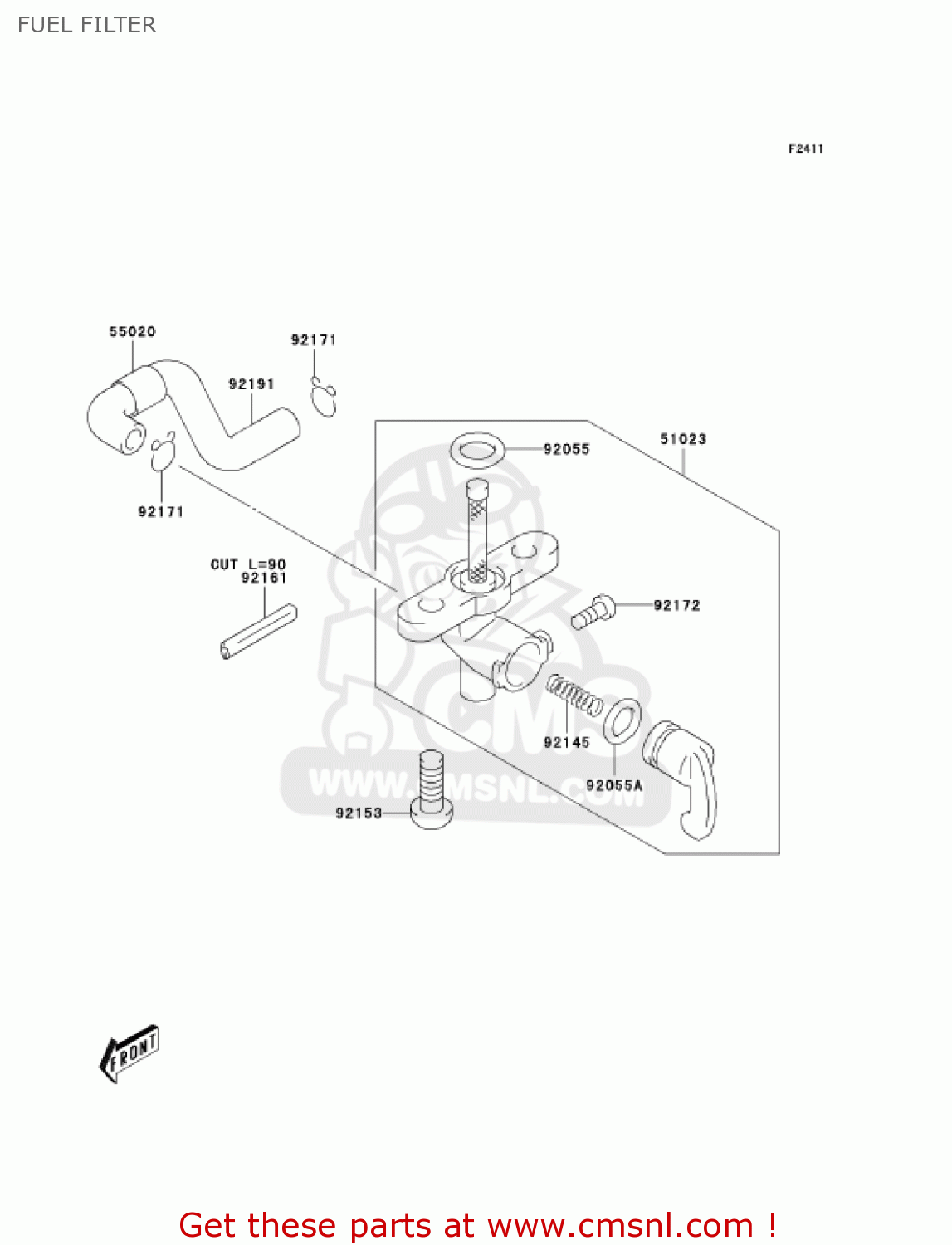 FUEL FILTER KDX50-A2 KDX50 2004 USA CANADA