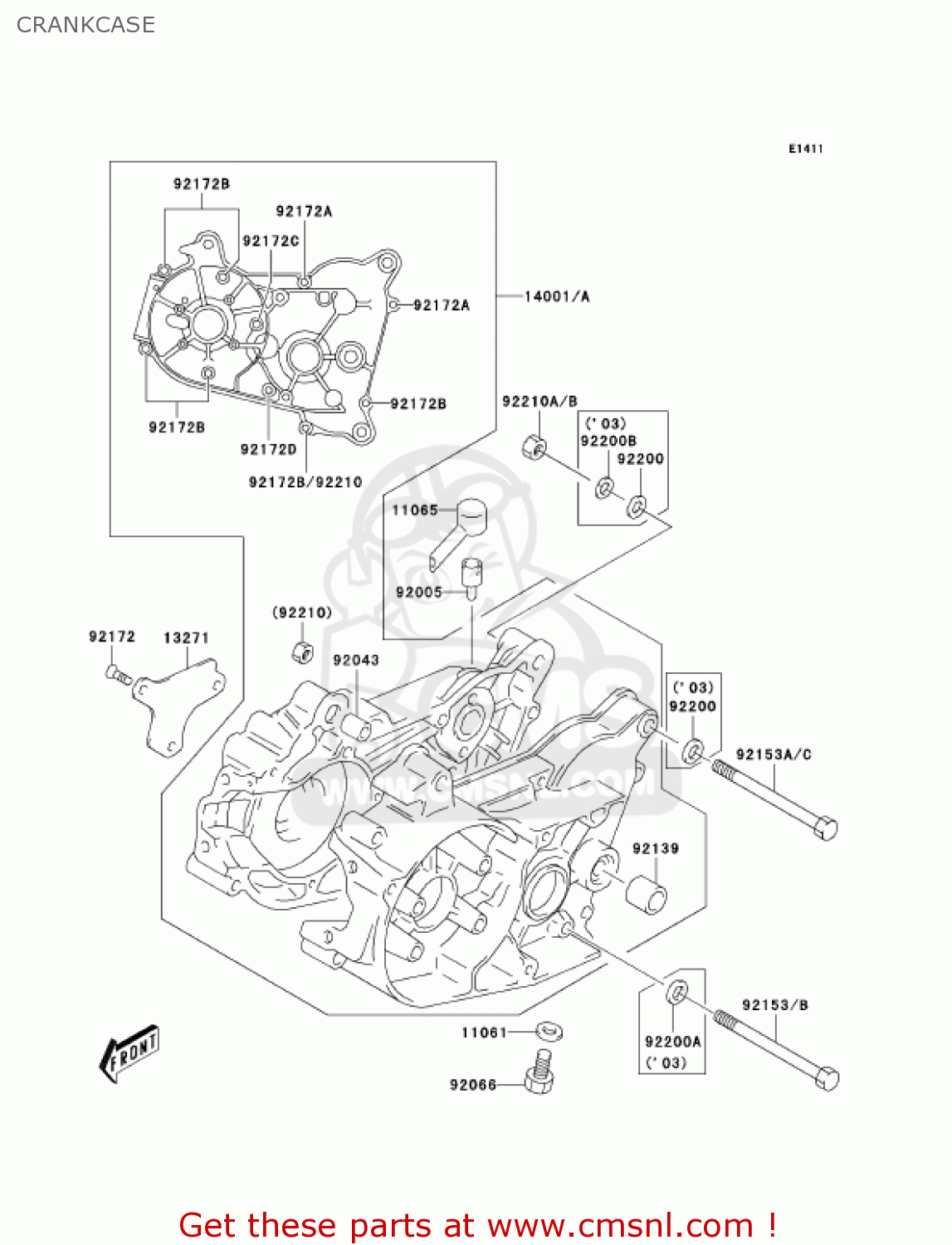 CRANKCASE KDX50-A2 KDX50 2004 USA CANADA