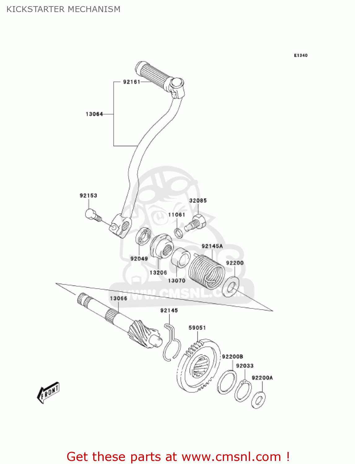 KICKSTARTER MECHANISM KDX50-A2 KDX50 2004 USA CANADA