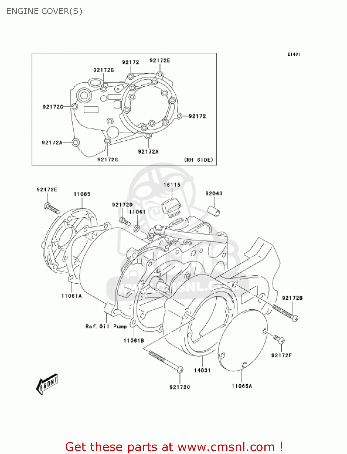 ENGINE COVER(S) KDX50-A2 KDX50 2004 USA CANADA