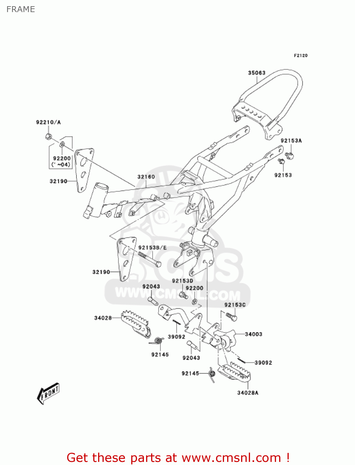 FRAME KDX50-A2 KDX50 2004 USA CANADA