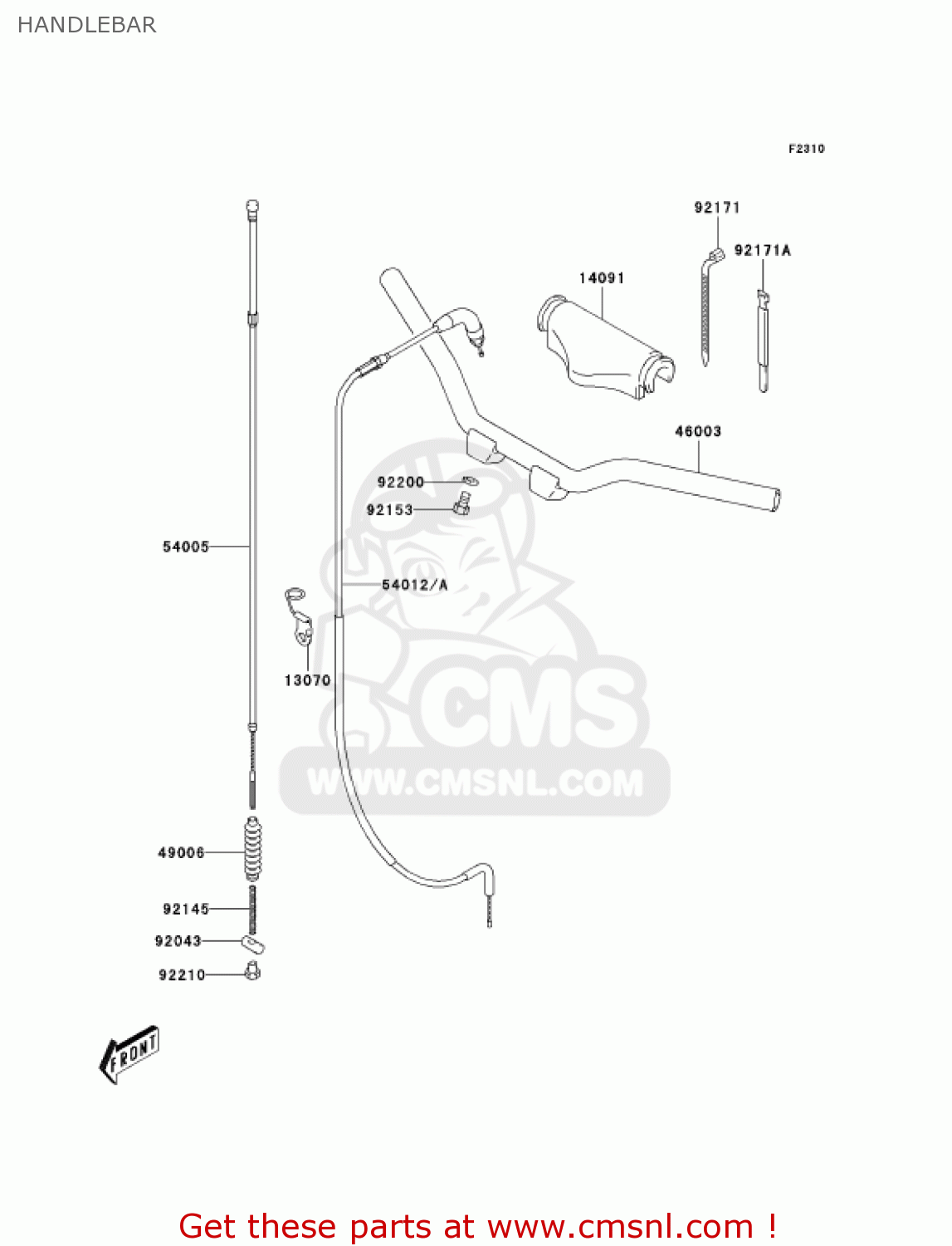 HANDLEBAR KDX50-A3 KDX50 2005 USA CANADA