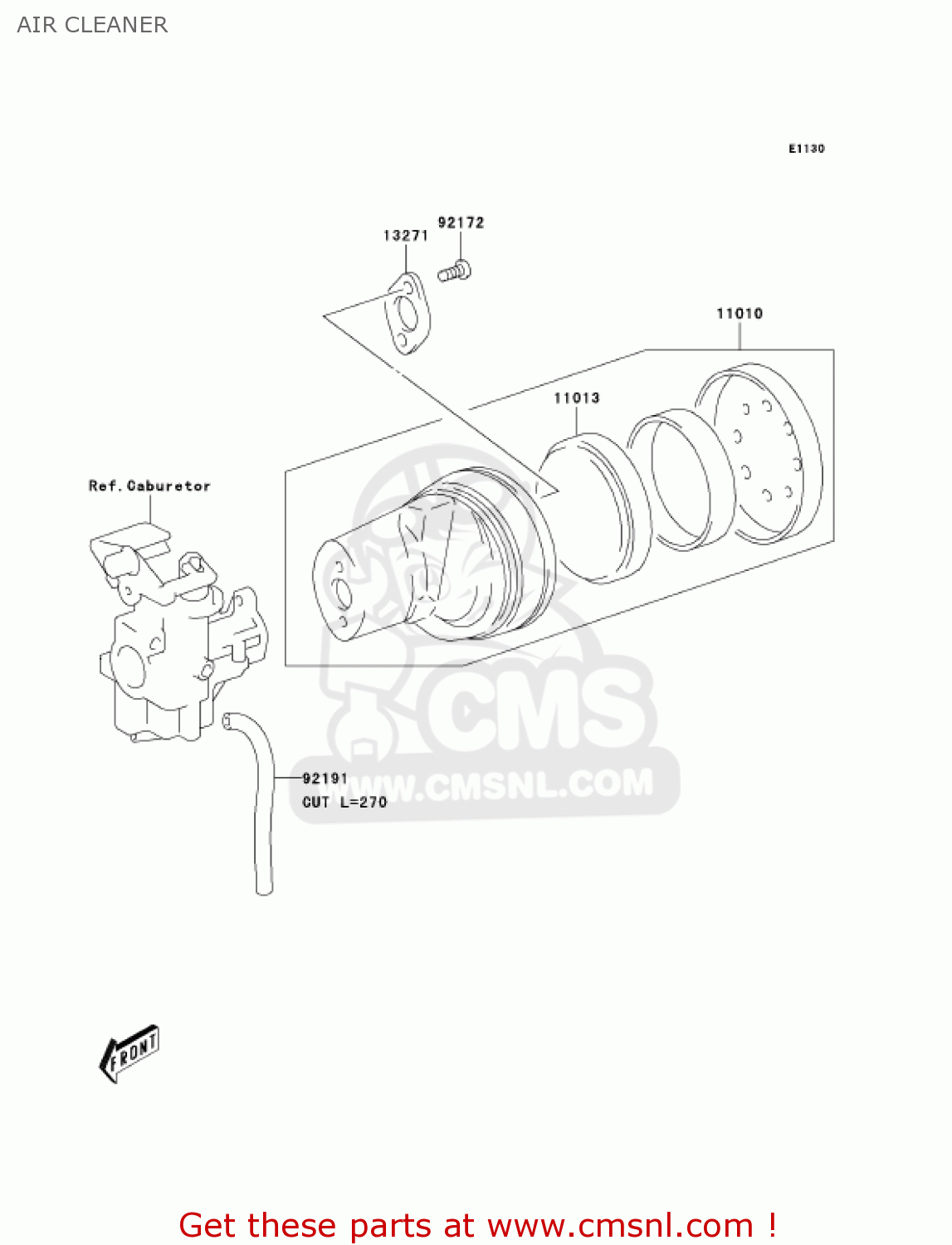 AIR CLEANER KDX50-A3 KDX50 2005 USA CANADA
